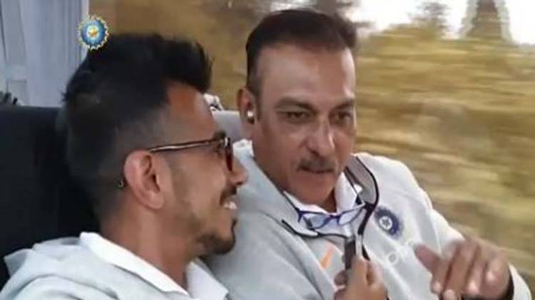 यजुवेंद्र चहल और रवि शास्त्री (ICC World Cup-2019)