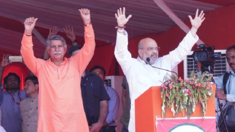 Bhiwani Mahendragarh Election Result: चुनावी सभा में अमित शाह के साथ धर्मबीर सिंह (फाइल फोटो- ट्विटर)