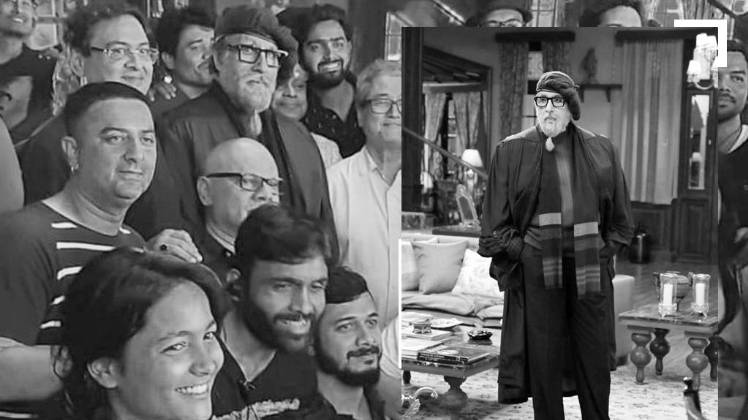 फिल्म चेहरा के सेट पर अमिताभ बच्चन 