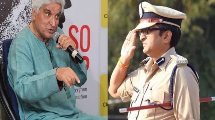  गुजरात के IPS विपुल अग्रवाल ने जावेद अख्तर को किया ट्रोल.(फोटो-IANS & ipsvipul.com)
