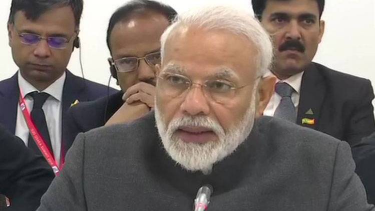BRICS देशों की बैठक में पीएम मोदी (फोटो- ANI)