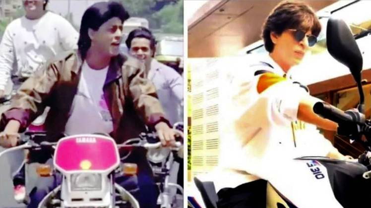 शाहरुख खान ने रिक्रिएट किया दीवाना का बाइक सीन 
