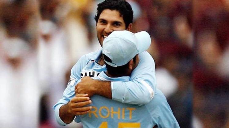 रोहित शर्मा और युवराज सिंह (तस्वीर- रोहित शर्मा ट्विटर पेज)