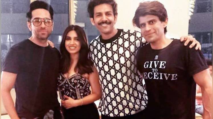 भूमि पेडनेकर की पार्टी में आयुष्मान खुराना और कार्तिक आर्यन.