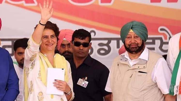 कैप्टन अमरिंदर सिंह और प्रियंका गांधी ( फोटो-सीएम के ट्विटर अकाउंट से) 