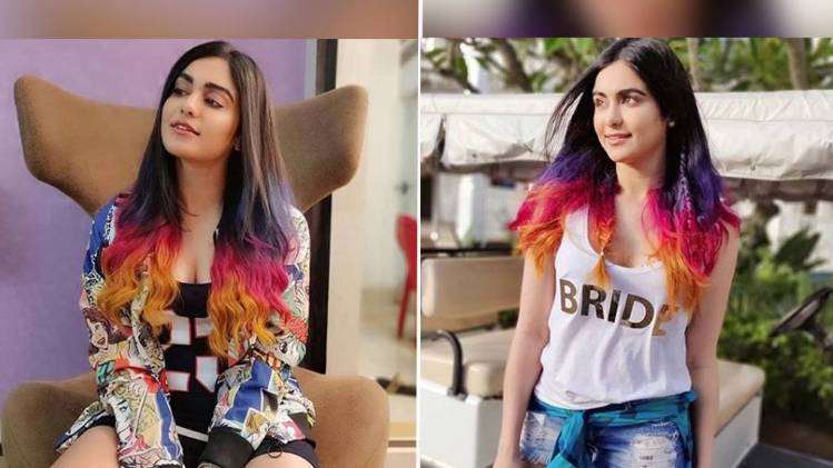 अदा के बालों में ब्लॉन्ट, पिंक और पर्पल कलर नजर आ रहा है.