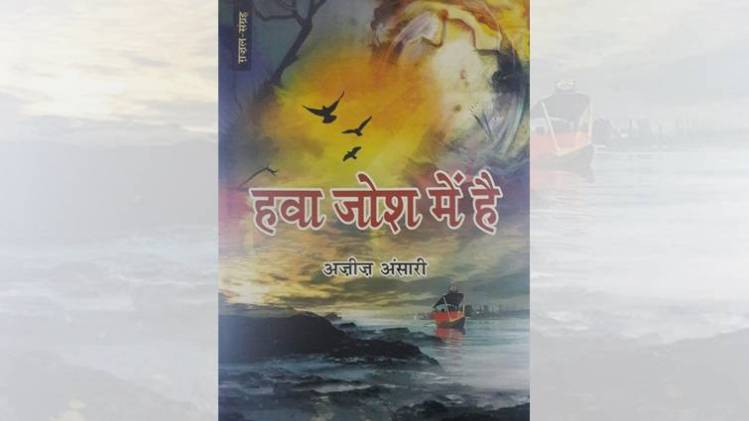 अजी़ज़ अंसारी के ग़ज़ल-संग्रह 'हवा जोश में है' का कवर [सौजन्यः यश पब्लिकेशंस]