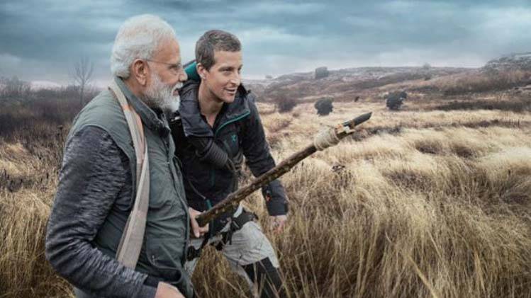 मैन वर्सेज वाइल्ड प्रोग्राम में बेयर ग्रिल्स के साथ पीएम मोदी (फोटो-डिस्कवरी)
