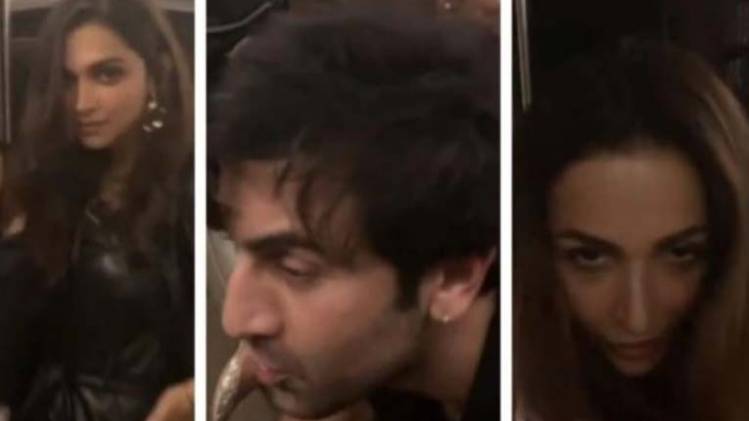 दीपिका पादुकोण, रणबीर कपूर और मलाइका अरोड़ा 