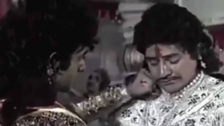 महाभारत की शूटिंग के दौरान का सीन