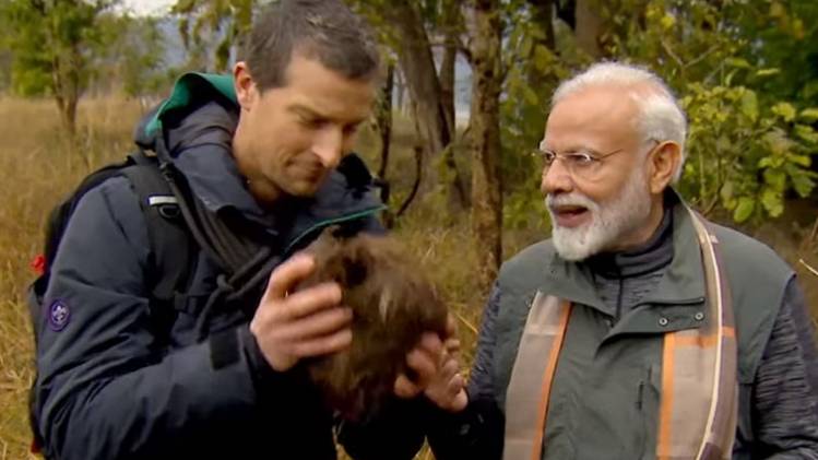 मैन वर्सेज वाइल्ड शो में बेयर ग्रिल्स के साथ PM मोदी (वाीडियो ग्रैब)