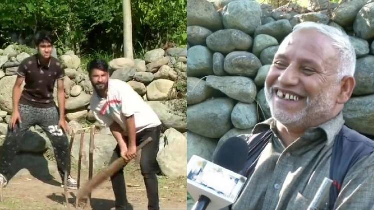 त्राल में क्रिकेट खेलते दिखे युवा (फोटो: ANI)