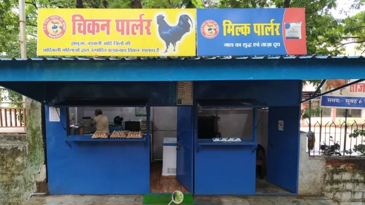 शुद्ध दूध और कड़कनाथ चिकन पार्लर