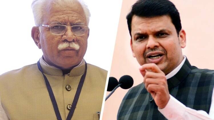 मुख्यमंत्री मनोहर लाल खट्टर और सीएम देवेंद्र फडणवीस