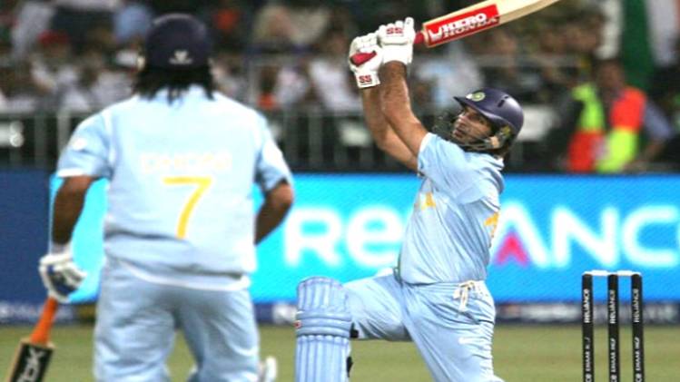 Yuvraj Singh became the second batsman, after Herschelle Gibbs, to hit six sixes in an over in international cricket.