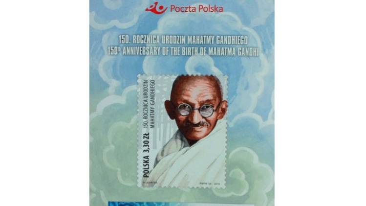 महात्मा गांधी पर जारी किया पोलिश पोस्ट