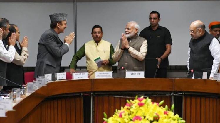 सर्वदलीय बैठक में प्रधानमंत्री नरेंद्र मोदी (तस्वीर- PIB)