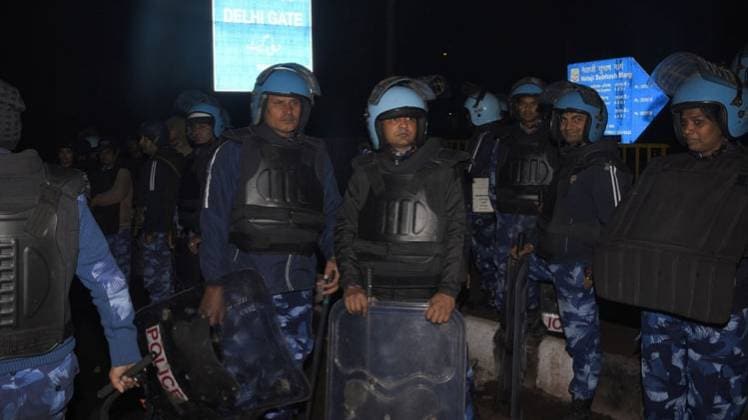 दरियागंज हिंसा के बाद सुरक्षा बल की तैनाती (ANI)