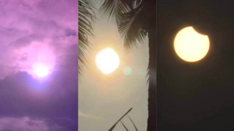 देश के अलग-अलग शहरों में ऐसा दिखा सूरज