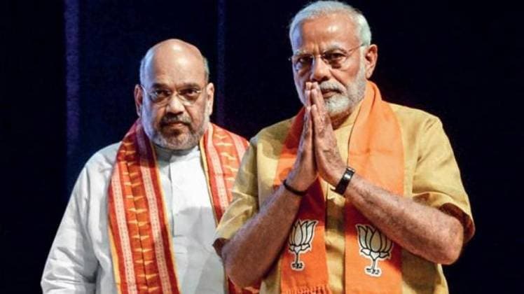 प्रधानमंत्री नरेंद्र मोदी के साथ गृह मंत्री अमित शाह (फोटो By- पंकज नांगिया, मेल टुडे)