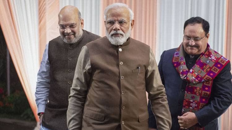 गृह मंत्री अमित शाह, पीएम नरेंद्र मोदी और बीजेपी अध्यक्ष जेपी नड्डा (फोटो-PTI)