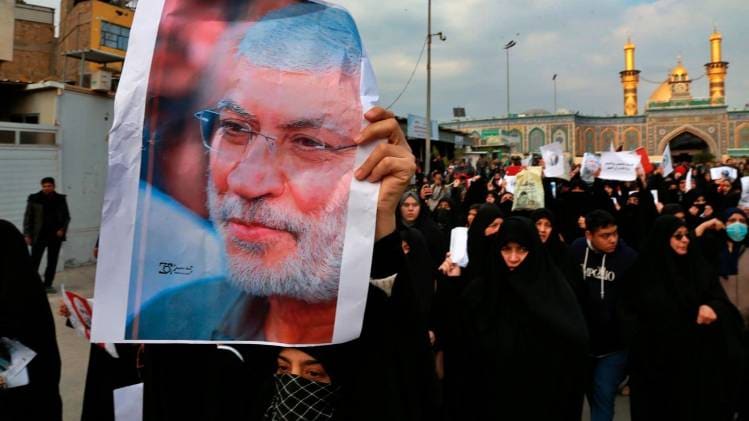 तेहरान में जनरल कासिम सुलेमानी की मौत पर मातम (फोटो-एपी)