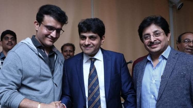 सौरभ गांगुली, अविषेक डालमिया और स्नेहाशीष गांगुली (फोटो-ANI)