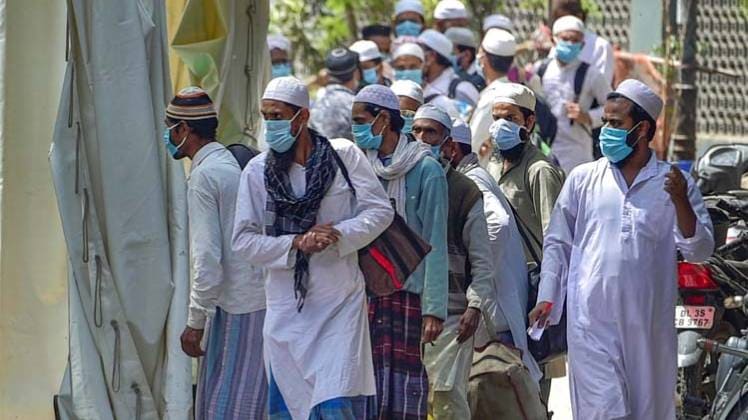 तबलीगी जमात के मरकज के लोग (फोटो-PTI)