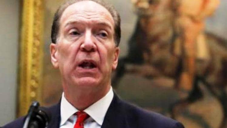 विश्व बैंक के प्रेसिडेंट डेविड मालपास ने की अपील 