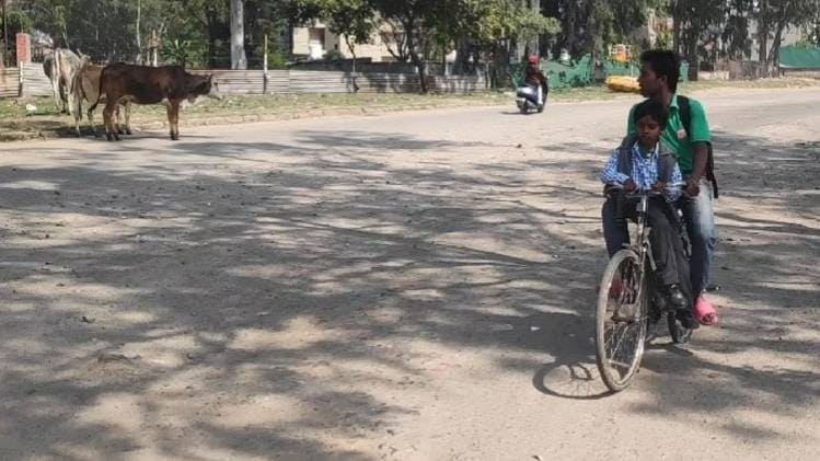 सड़क में गड्ढे बन रहे हादसों का कारण