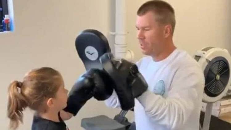 David Warner with his Daughter