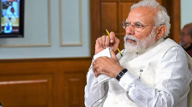 अम्फान तूफान पर हुई बैठक में पीएम मोदी ने लिया हिस्सा (PTI)