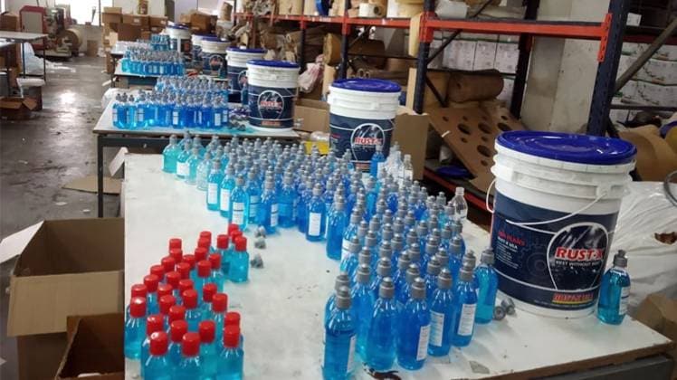 मानकों के विपरीत है बरामद सैनिटाइजर