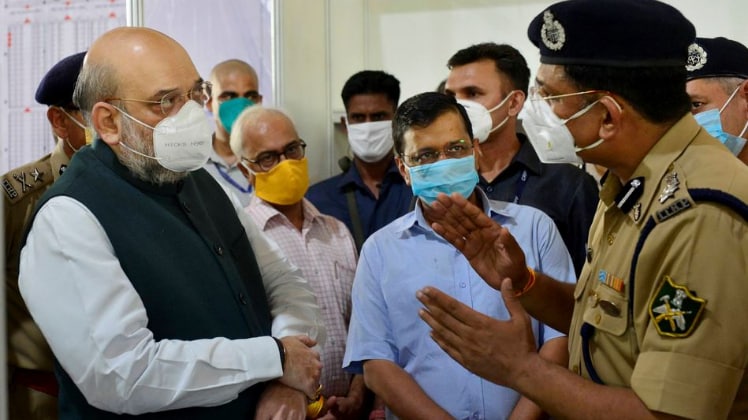 केंद्रीय गृहमंत्री अमित शाह और दिल्ली के मुख्यमंत्री अरविंद केजरीवाल(फोटो-PTI)