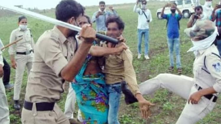 गुना में किसान दंपति पर लाठीचार्ज (फाइल फोटो)