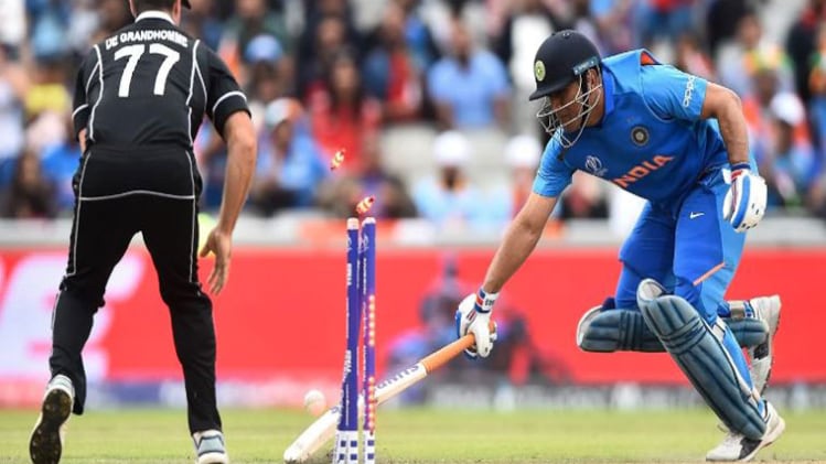 MS Dhoni was run out for 50 in the 49th over of the World Cup 2019 semi-final. (Getty)