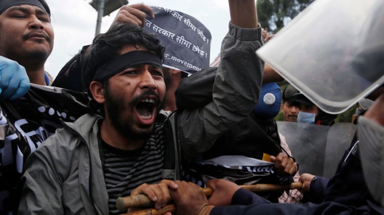 नेपाल में भारत के खिलाफ प्रदर्शन (PTI)