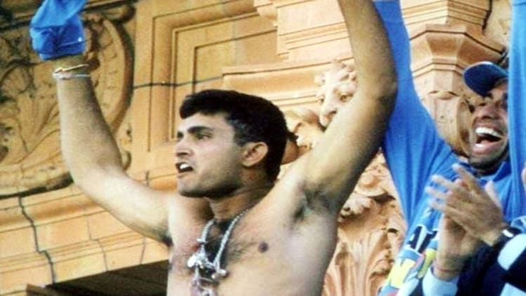 Ganguly took off his shirt and swirled it ....