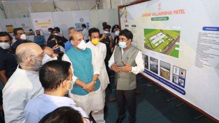 दुनिया के सबसे बड़े कोविड सेंटर पहुंचे अमित शाह