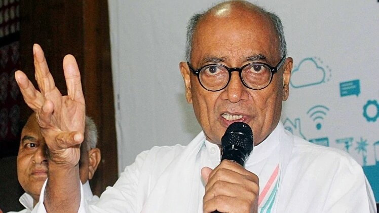 भूमि पूजन के मुहूर्त पर दिग्विजय का सवाल