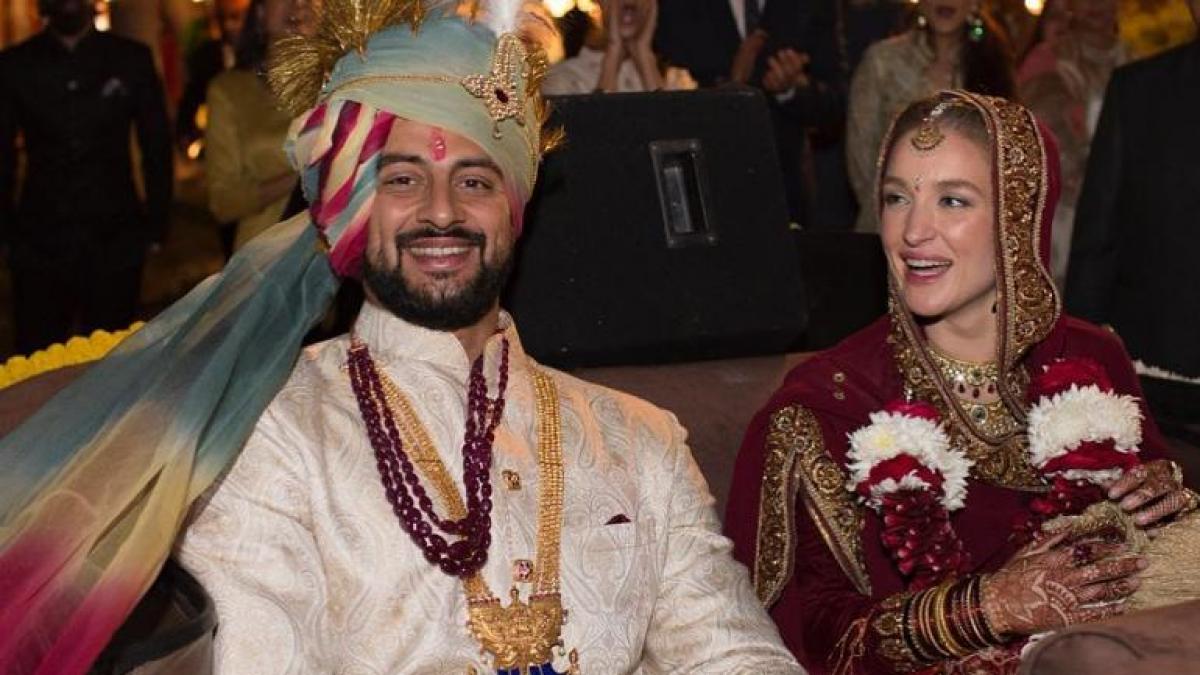 Arunoday Singh and wife Lee Elton