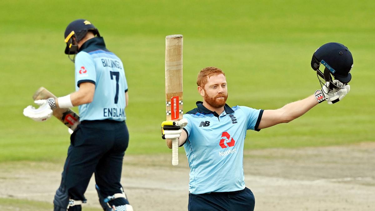 Jonny Bairstow brings up his tenth ODI century. (Getty)