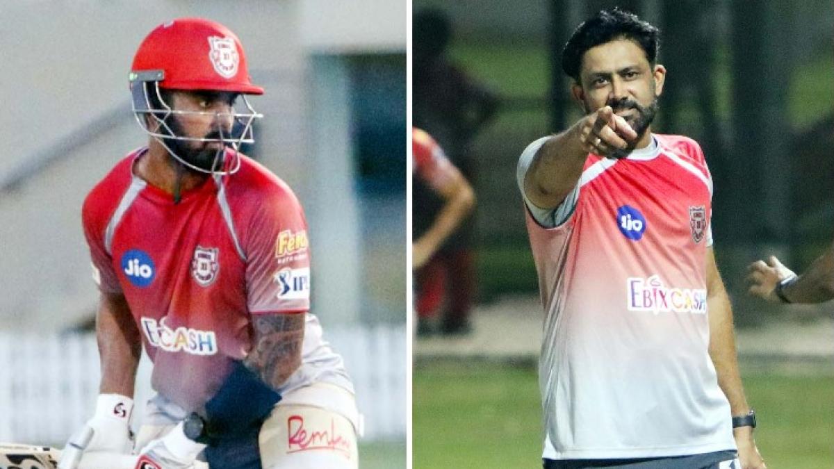 KL Rahul and Anil Kumble (@lionsdenkxip)