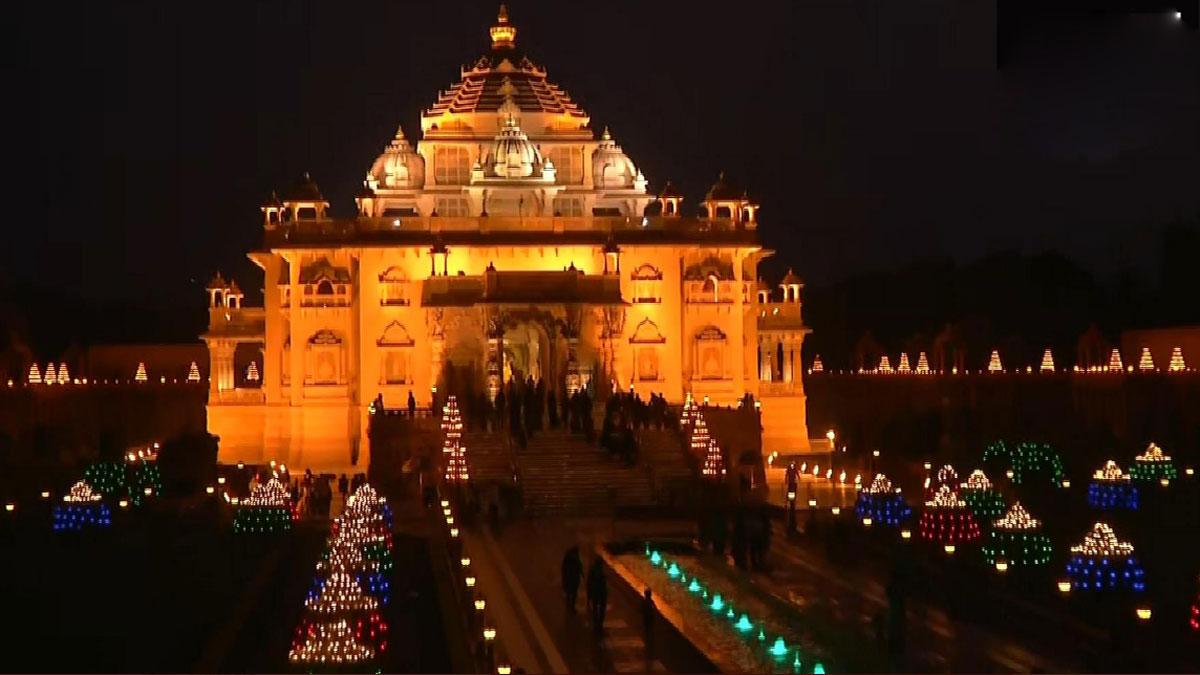 दिल्ली का विश्व प्रसिद्ध स्वामीनारायण अक्षरधाम मंदिर (फाइल-ANI)