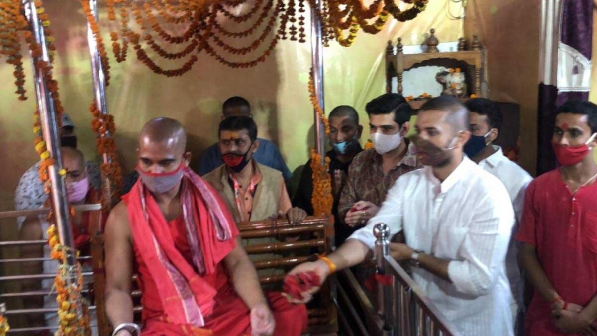 जन्मदिन पर पटन देवी के दर्शन के लिए पहुंचे चिराग पासवान