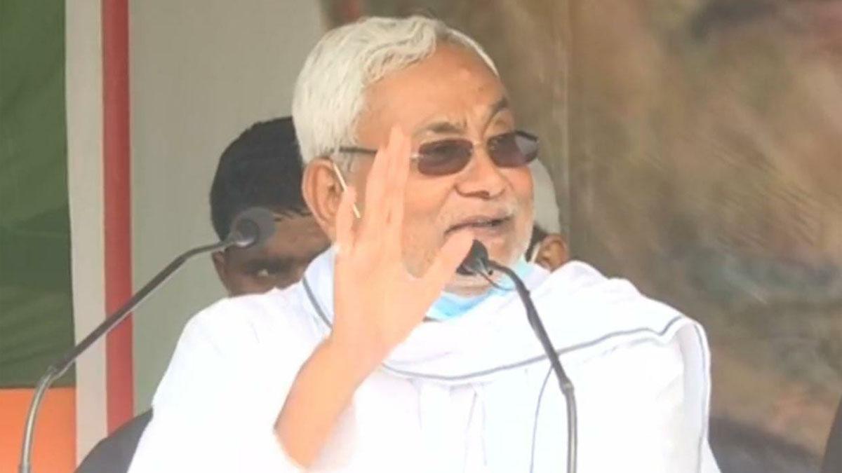 चुनावी रैली के दौरान नीतीश कुमार