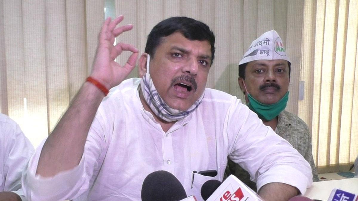 AAP सांसद संजय सिंह ने योगी सरकार पर जमकर साधा निशाना (फोटो-रोशन)