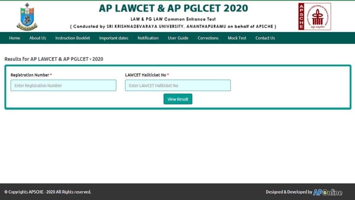 AP LAWCET, PGLCET Results 2020