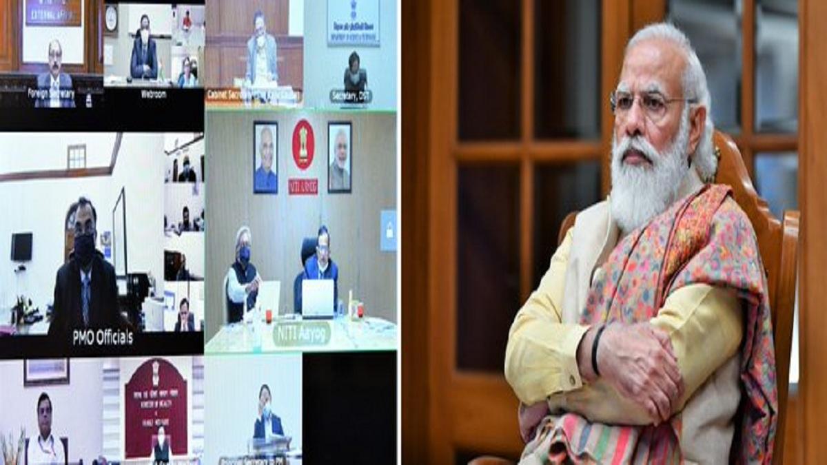 पीएम मोदी ने कोरोना वैक्सीन की रणनीति को लेकर बैठक की.(फोटो-Twitter)