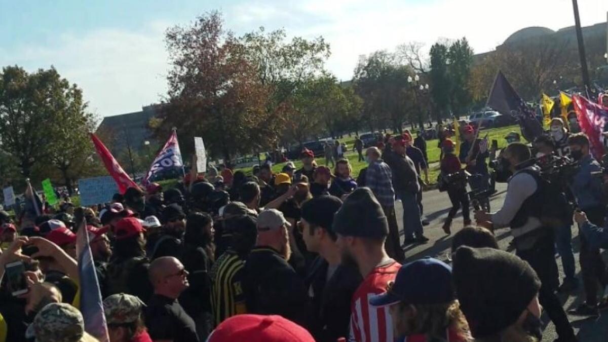 ट्रंप के समर्थकों का विरोध प्रदर्शन (फोटो-पीटीआई)